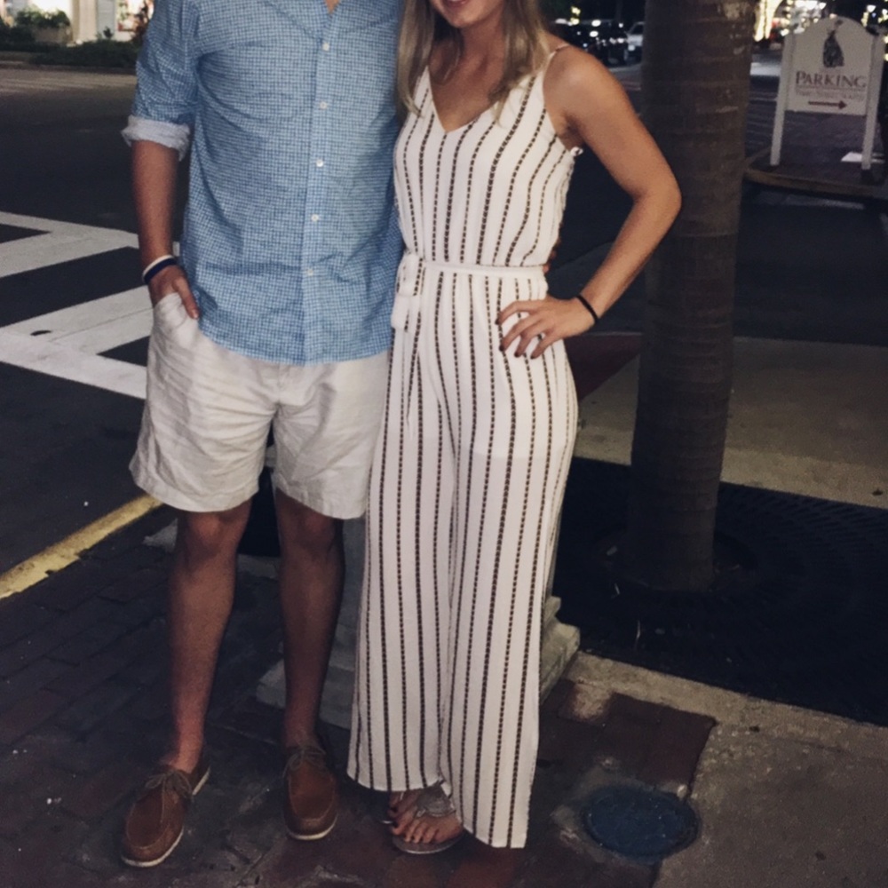 White flowy jumpsuit